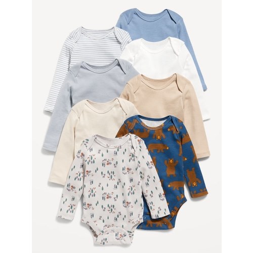 Unisex Long-Sleeve Bodysuit 8-Pack for Baby