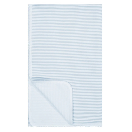 BABY BLANKET Ocean Blue Sailor Stripe /Cream