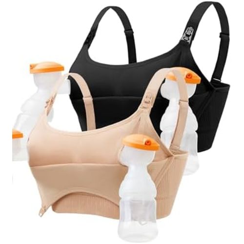 HOFISH Maternity Nursing Bras for Breastfeeding Comfort Seamless Wirefree Pregnancy Bras S-XXL with Bra Extenders & Clips