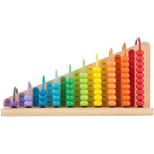 Melissa & Doug Add & Subtract Abacus - Educational Toy With 55 Colorful Beads and Sturdy Wooden Construction, 3 - 6 years