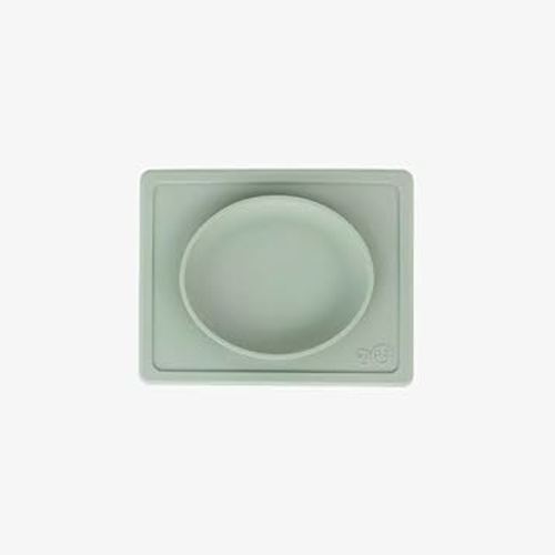 ezpz Tiny Plate - 6 Months+ Silicone Suction Plate for Baby with Built-in Placemat - Baby Led Weaning Supplies - Infant Plate That Fits on Most Highchair Trays