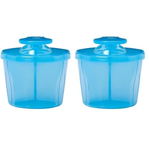 Dr. Brown's Baby Formula Dispenser with Snap-On Lid for On-the-Go Feedings,Milk Powder Dispenser for Traveling with Infant,Blue (Pack of 2)