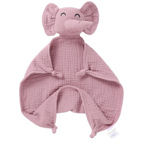 Organic Elephant Loveys for Babies,Muslin Baby Security Blankets for Babies,Soft Elephant Baby Snuggle Animals for Newborn,Newborn Baby Gift,Baby Gift for Boys and Girls (Violet)