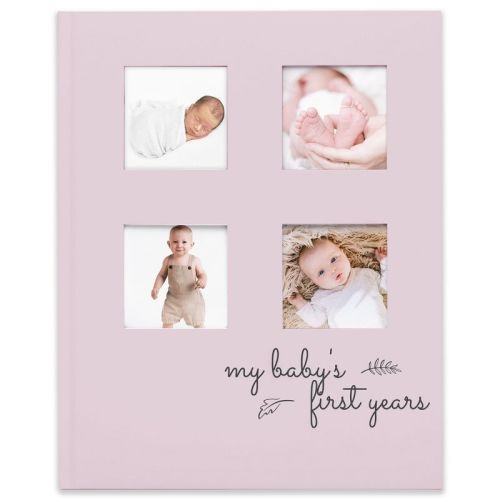 KeaBabies Sketch Baby Memory Book, Baby Books for New Parents, Milestone Journal, 66 Pages Baby Scrapbook for Girl, Boy, Color: Mist pink