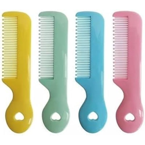 1 Pack Of 4 Round Colorful Tip Bristles Baby Cute Comb Baby Grooming For Sensitive Scalp Skin, for Nursery Newborn Infant Girl Boy Kids Comb Baby,Grooming and Healthcare Kits