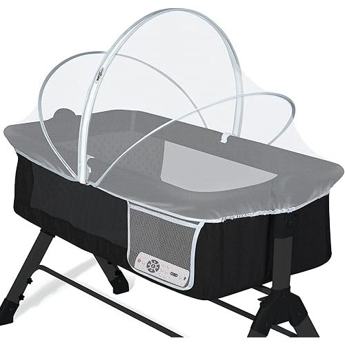 Orzbow Mosquito Net for Baby Bassinet to Keep Cats Out, Toddler Bassinet Bedside Sleeper Tent Safety Net with Two-Way Zippers & Storage Bag - Infant from Mosquito Bites and Falling Protection, White