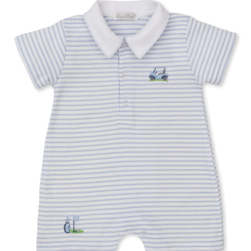 Fairway Foursome Blue Stripe Short Playsuit
