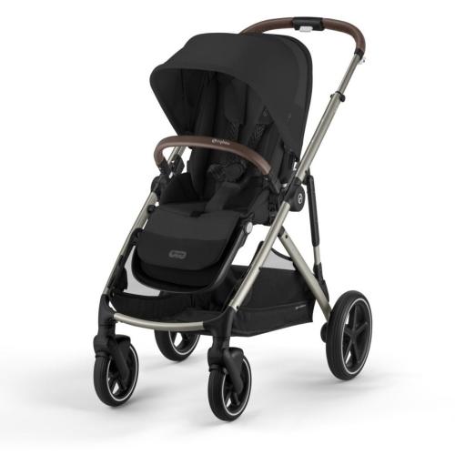 Cybex Gazelle S2 Single-to-Double Stroller - Taupe Frame / Moon Black