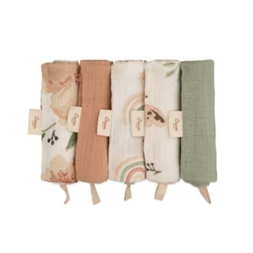 Infants Parker Pink Floral Wash Cloth, 5-Pc. Set