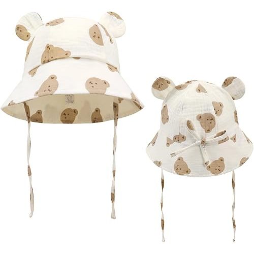 Baby Summer Sun Hat Infant Boys Girls Outdoor Breathable Hat Toddler Medical Cotton Yarn Bucket Hats