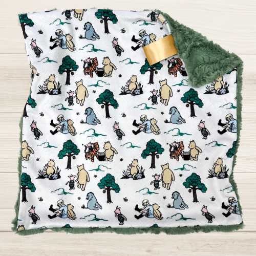 Winnie the Pooh Lovey Blanket | Hundred Acre Wood Baby Blanket | Gender Neutral Gift for Baby |  Winnie the Pooh Nursery Decor