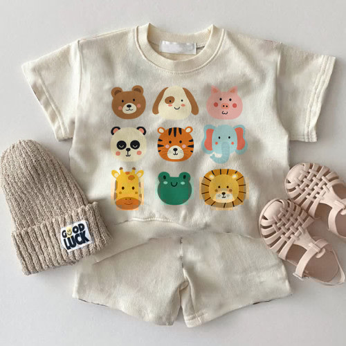 Baby 2-Piece Funny Zoo White Set