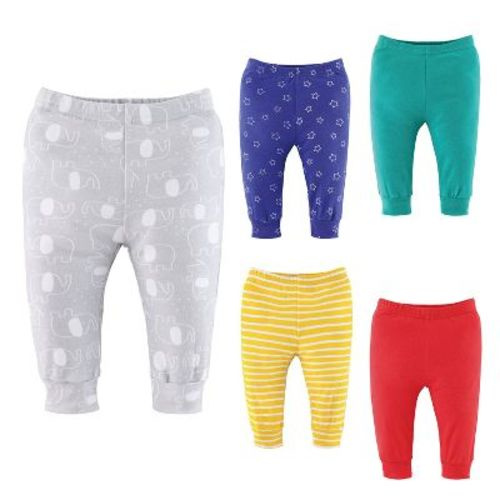 The Peanutshell Elephant Brights Baby Pants for Boys and Girls, 5-Pack, 3-6 Months