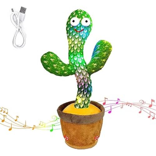 Dancing Talking Cactus Toy, Repeats What You Say Mimicking Recording Cactus Toy, Singing 120 Songs Toddler Toys Gifts Birthday Toys for Kids