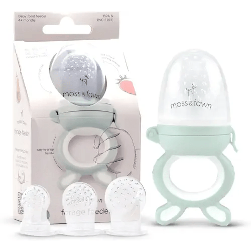 Forage Feeder, Soothing Silicone Frozen Baby Food Teething Toy, Pacifier Fruit Feeder and Teether, BPA, PVC and Phthalate Free - Fern
