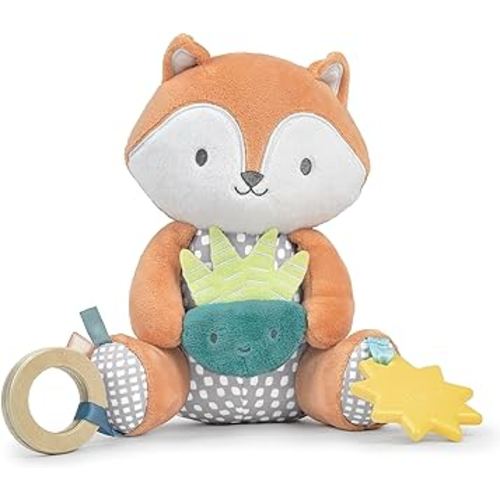 Ingenuity Calm Springs Plush Activity Pal BPA-Free Sun Teether, Multi-Texture Fabrics, Kitt The Fox