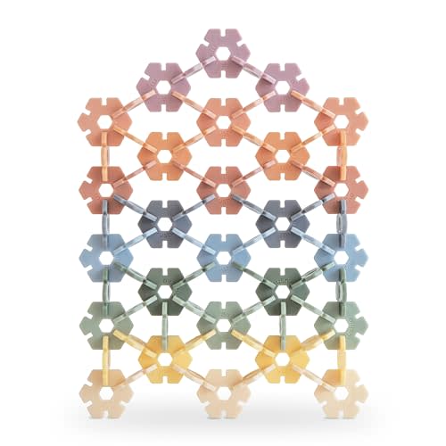 mushie HEX Connect Building Toy Set | 100 Pieces for Kids 5 Years+ | Preschool Educational and Toddler Montessori Toys