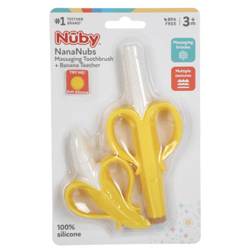 Nuby Baby 2 Pc NanaNubs Massaging Toothbrush + Teether