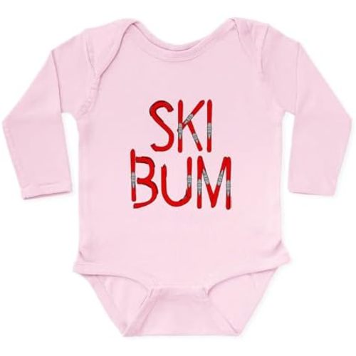 CafePress Ski Bum Skis Long Sleeve Infant Bodysuit Cute Long Sleeve Infant Baby Bodysuit Romper