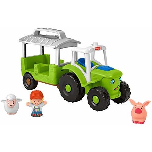 Fisher-Price Little People Toddler Toy Caring for Animals Tractor, Farm Vehicle with Music & Figures for Preschool Pretend Play Kids Ages 1+ Years