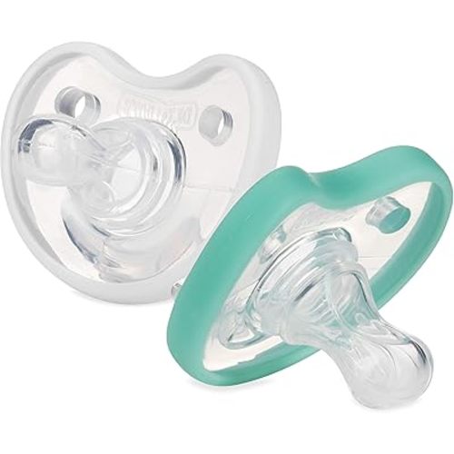Dr. Talbot's Soft-Flex Orthodontic Pacifiers 0-6 Months, Aqua/White, 2 Pack