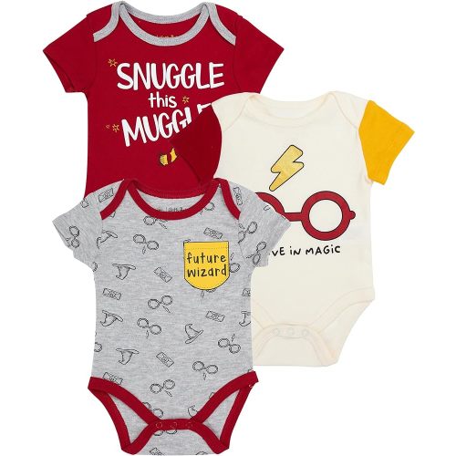 Harry Potter Baby Boys’ Short Sleeve Bodysuit Multipack Gift For Baby Girl or Boy Baby Clothes
