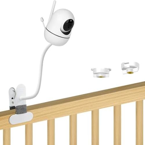 HelloBaby Monitor Mount Compatible with HB6550/ HB65/ HB66/ HB6351/ HB40/ HB6339/ HB6336/HB6081, Flexible Clip Clamp Mount Long Gooseneck Arm, Indoor Without Tools or Wall Damage - Clip Mount