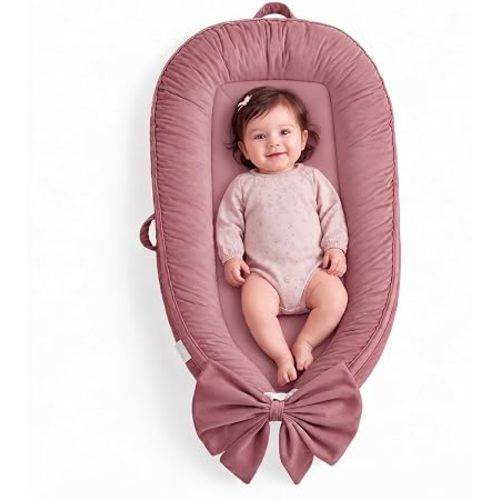 EAQ Baby Lounger Cover, Infant Lounger Cover for Newborn，Muted Rose