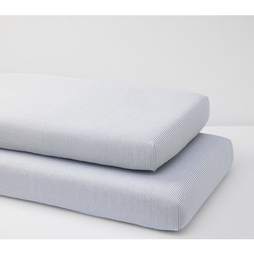 Oxford Stripe Organic Crib Fitted Sheet