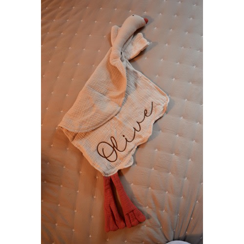 Goose Lovey, Personalized Baby Lovey, Hand Embroidered Security Blanket, Personalized Baby Gift, Baby Lovey, Goose Lovey