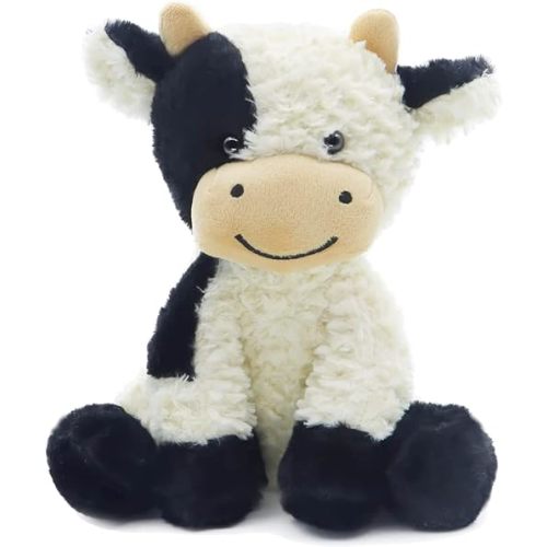 RELIGES 9" Cute Cow Stuffed Animal Soft Cuddly Plush - Birthday Gifts for Boys & Girls, Plush Animal Decorations (Sitting)