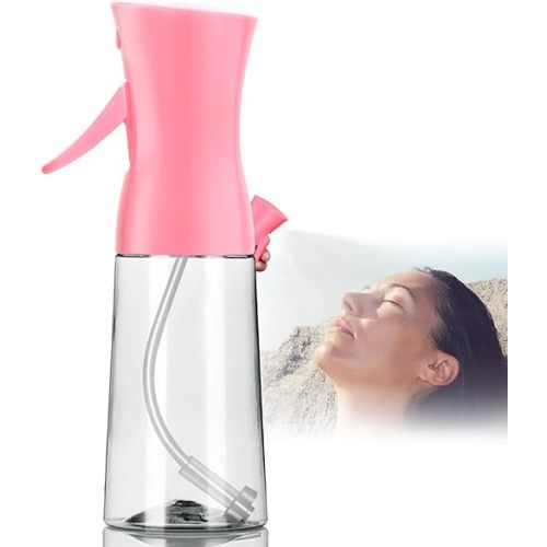 Spray Bottle,Fine Mist Spray for Hair,Ultra-Fine Continuous Spray Bottle for Skincare,Plant Care,Pet Grooming,Cleaning, Refillable Spray Container,Christmas Gift (1Pcs Light Pink 6.8oz)