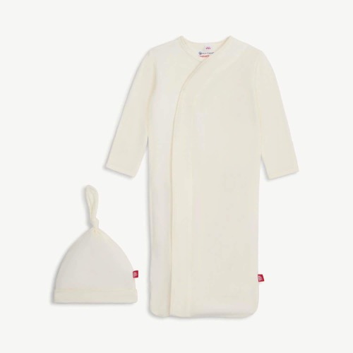 egret modal magnetic cozy sleeper gown + hat set – Magnetic Me