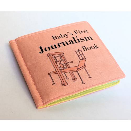 Journalism cloth baby book, baby journalist gift, journalism baby shower gift