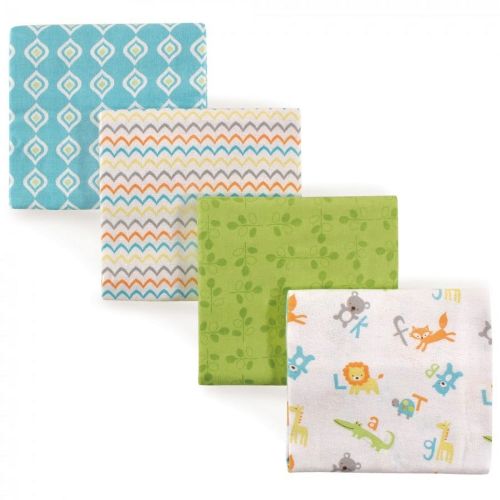 Luvable Friends Unisex Baby Cotton Flannel Receiving Blankets, Abc 4-Pack, One Size