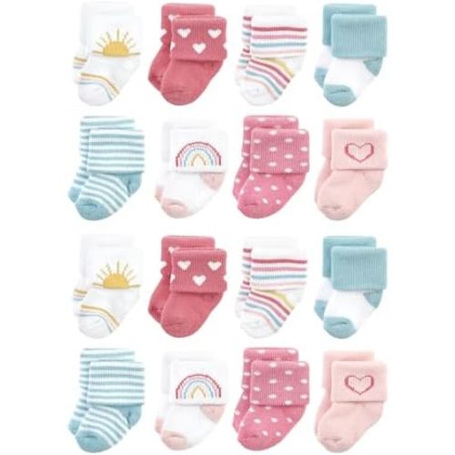 Hudson Baby Unisex Cotton Rich Baby Terry Socks 16-Pack