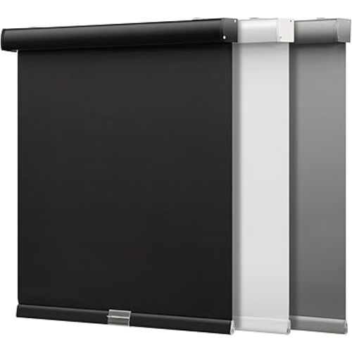SMONTER Cordless Blackout Roller Shades for Windows- Room Darkening Roller Blinds with Valance, High Shading & UV Protection, 47" W x 72" H, Black