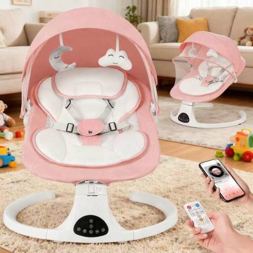 Electric Baby Swing,Baby Bouncer, Baby Swing With Bluetooth Music, 5-Speed Auto Sway & Removable Canopy For Infant Nap,Seat With 3 Adjustment Modes, 10 Soothing Lullabies, Dual Power Option Remote Control,Baby Needs,Baby Bouncer,Newborn Gift | SHEIN USA