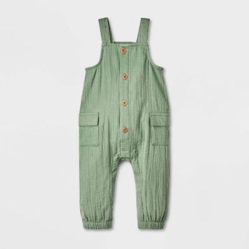 Baby Boys' Cargo Dungaree Romper - Cat & Jack™ Green 0-3m : Target