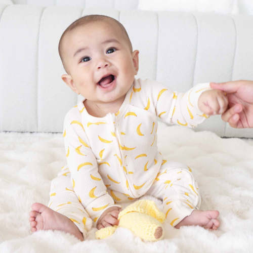 Go Bananas Bamboo Waffle Convertible Zip Romper
