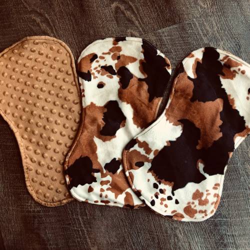 Western Cow/Pony print Burp cloths - contoured - minky - handmade