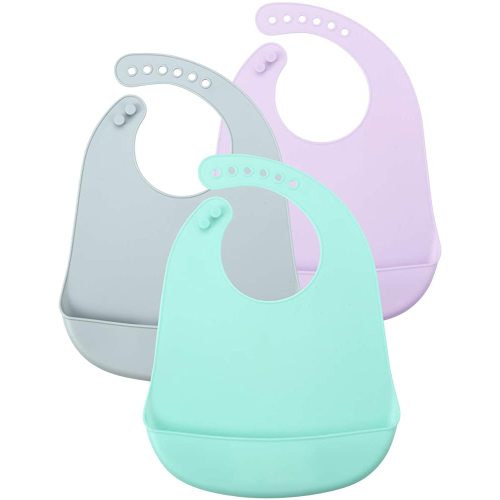 PandaEar Cute Super Thin Light Weight Unisex Silicone Baby Bibs Waterproof