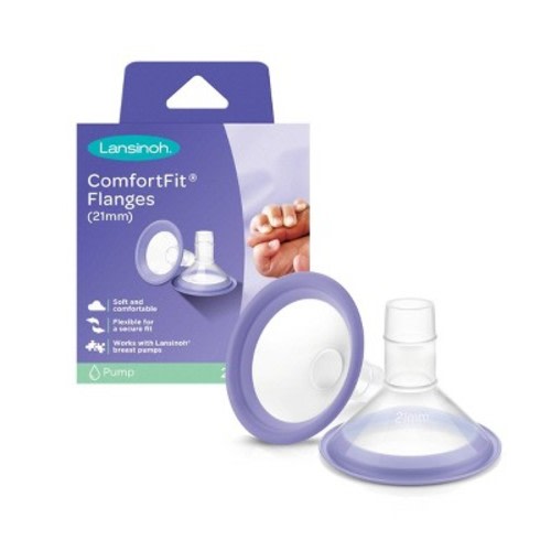 Lansinoh Comfort Fit Breast Pump Flanges - 21mm - 2ct