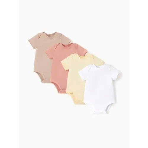 Baby Boy/Girl 4-Piece Modal Solid Color Rompers Set Only $34.99 PatPat US Mobile
