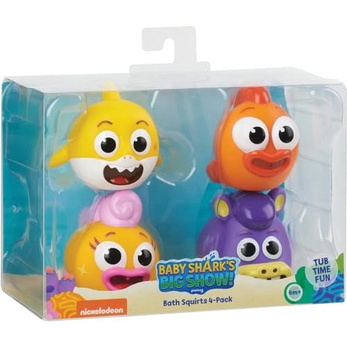 WowWee Pinkfong Baby Shark Bath Squirt Toy - 4 Count (Pack of 1) Assorted