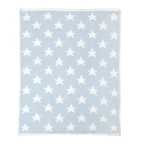 Tadpoles Ultra-Soft Chenille Knit Baby Blanket, Blue/White