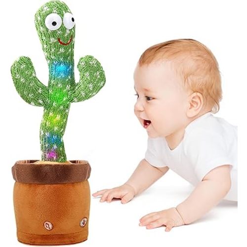 Talking Cactus Mimicking Toy,Cactus Baby Toy That Repeat What You Say Singing Dancing,Funny Plush Toy Gifts for Babies Boys Girls Kids