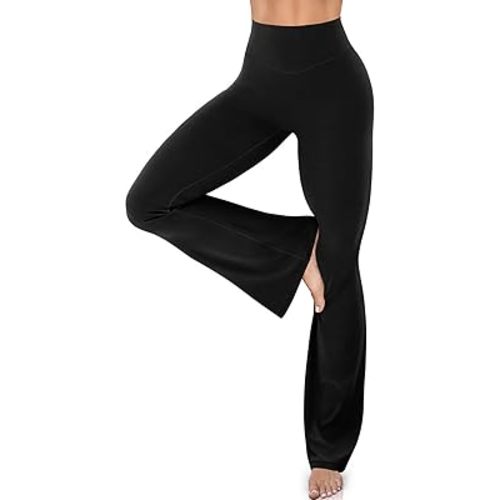 UEU Women's High Waist Flare Yoga Pants, No Front Seam, Casual Leggings with Tummy Control, 29/31/33" Inseam