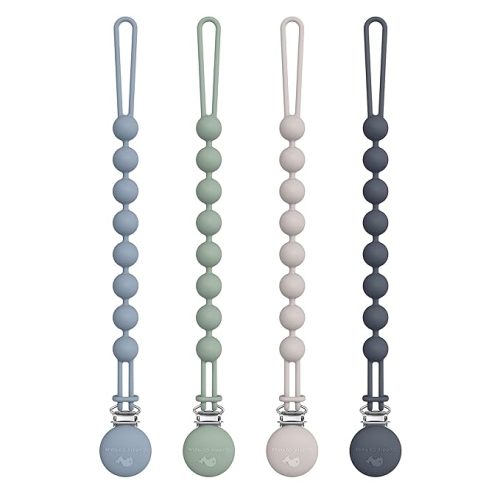 Cuddle Campus Silicone Pacifier Clip Holder - Pack of 4