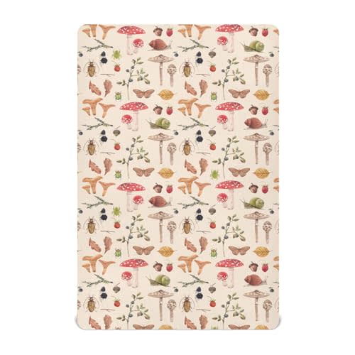 Fitted Crib Sheets for Baby Boys or Girls Soft Breathable Baby Play Yard Sheet for Standard Size Crib Mattress 52x28in Watercolor Safari Mushroom